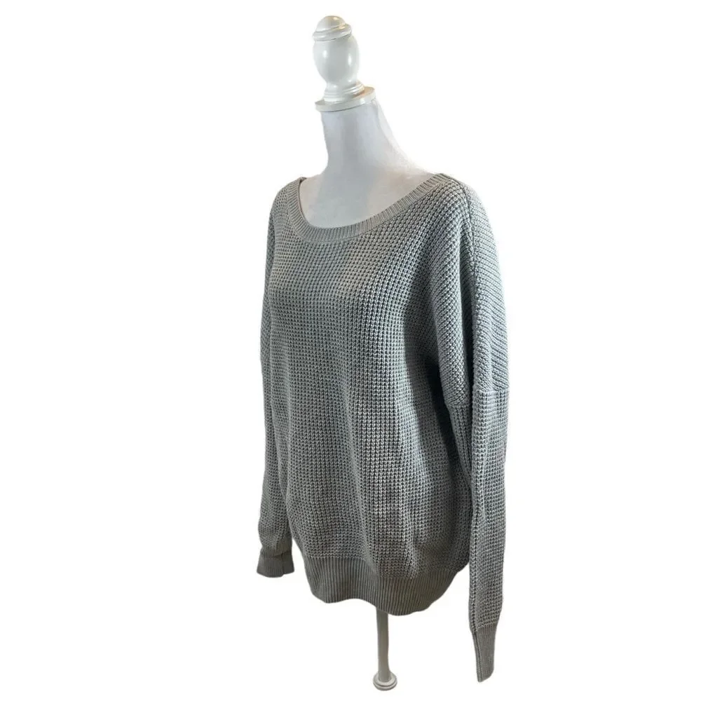 Ladies Grey Cross Back Hollowed-Out Sweater Size XL‎